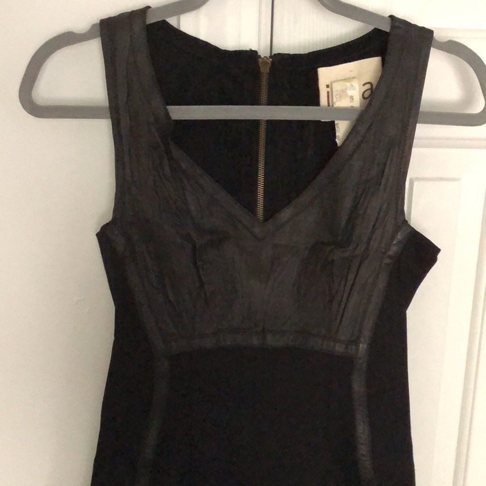 Designer black dress with bust leather appliqué by illia _5